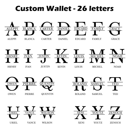 Personalised Leather Wallet Custom Name and Letter Gift for Him