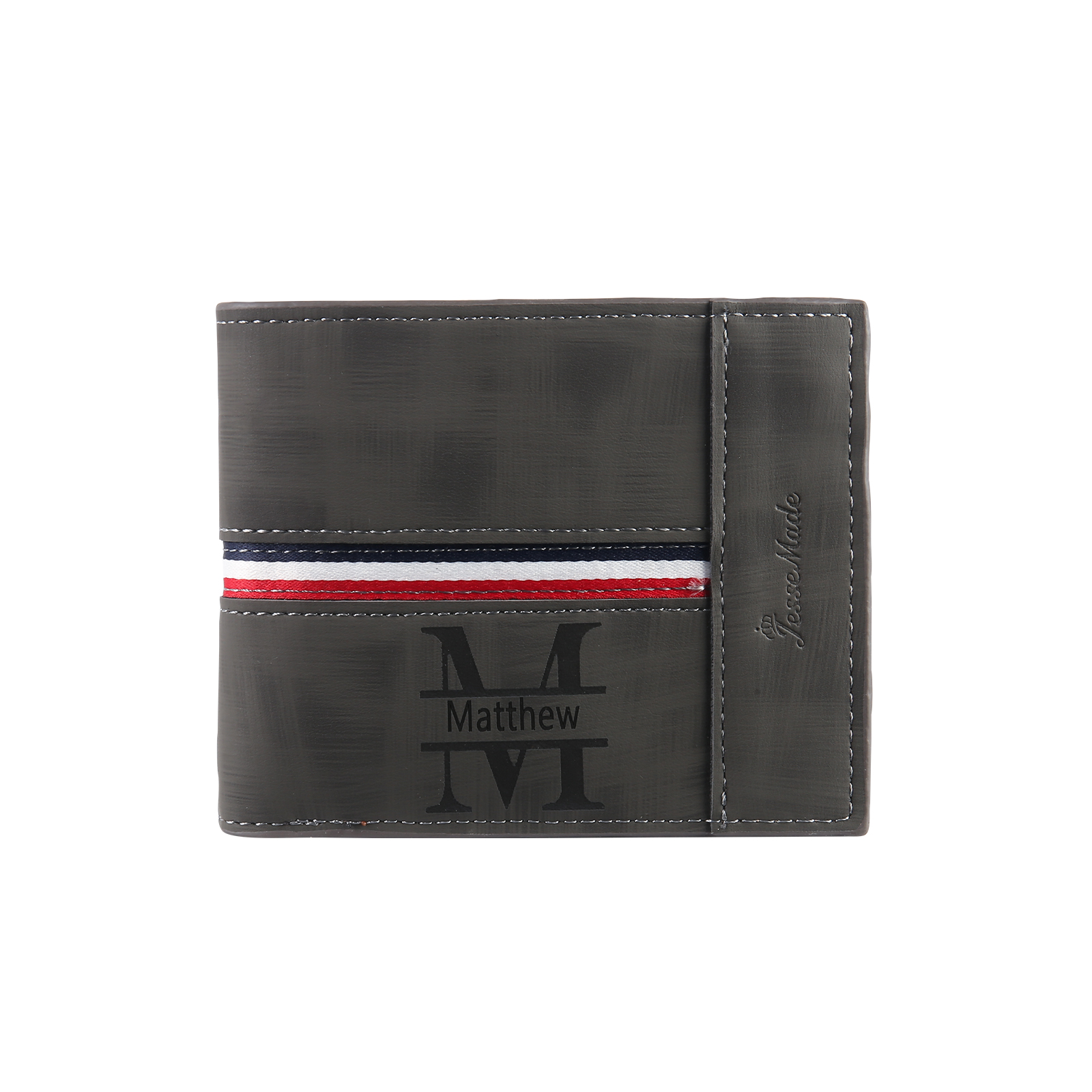 Personalised Men Wallet Customised Photo & Name & Letter Monogram Billfold Leather Wallet Gift for Him