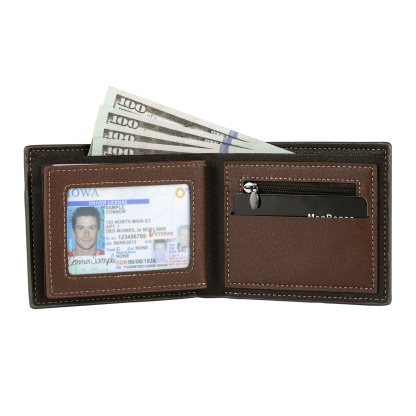 Personalised Men Wallet Customised Photo & Name & Letter Monogram Billfold Leather Wallet Gift for Him