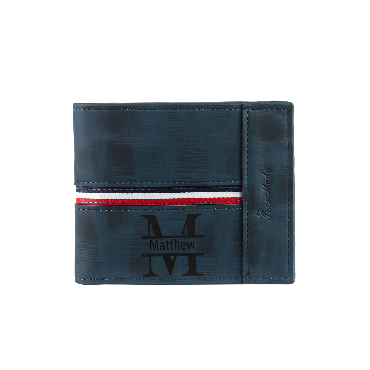 Personalised Men Wallet Customised Photo & Name & Letter Monogram Billfold Leather Wallet Gift for Him