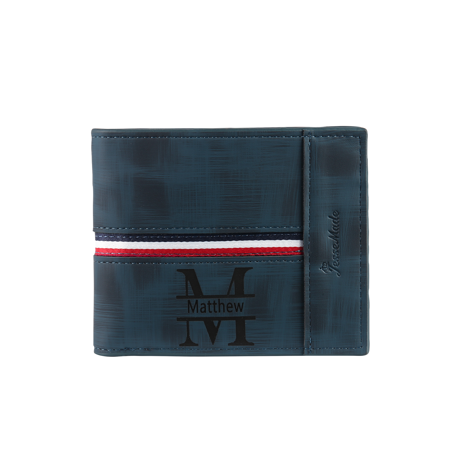 Personalised Men Wallet Customised Photo & Name & Letter Monogram Billfold Leather Wallet Gift for Him