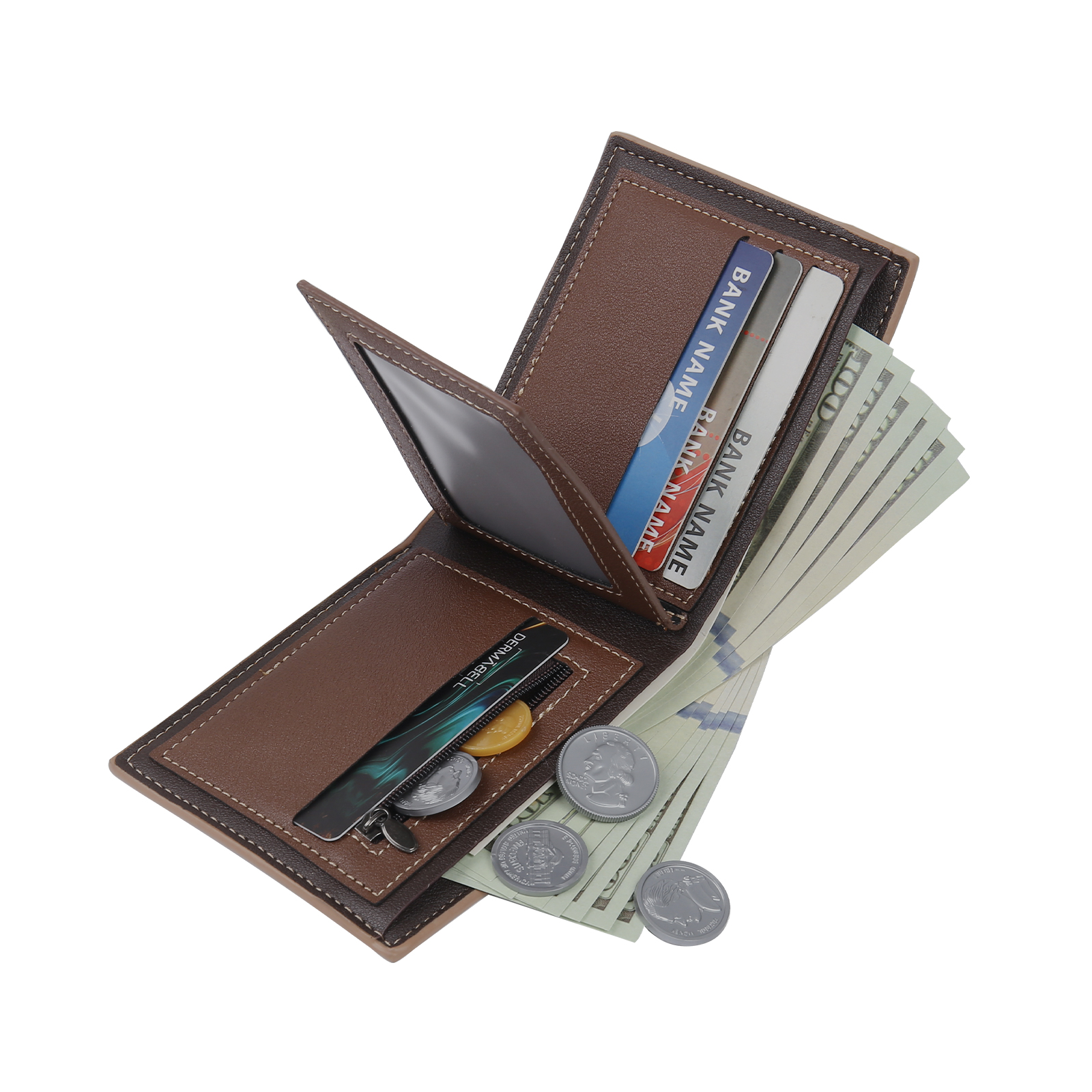 Personalised Men Wallet Customised Photo & Name & Letter Monogram Billfold Leather Wallet Gift for Him