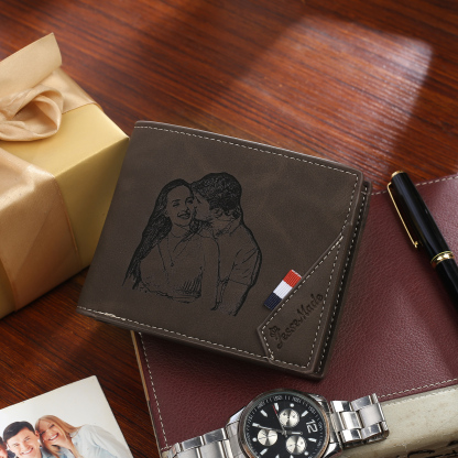 Personalised Gift Set for Him Custom Photo Wallet & Wallet Card Perfect Christmas or Valentines Day Gift