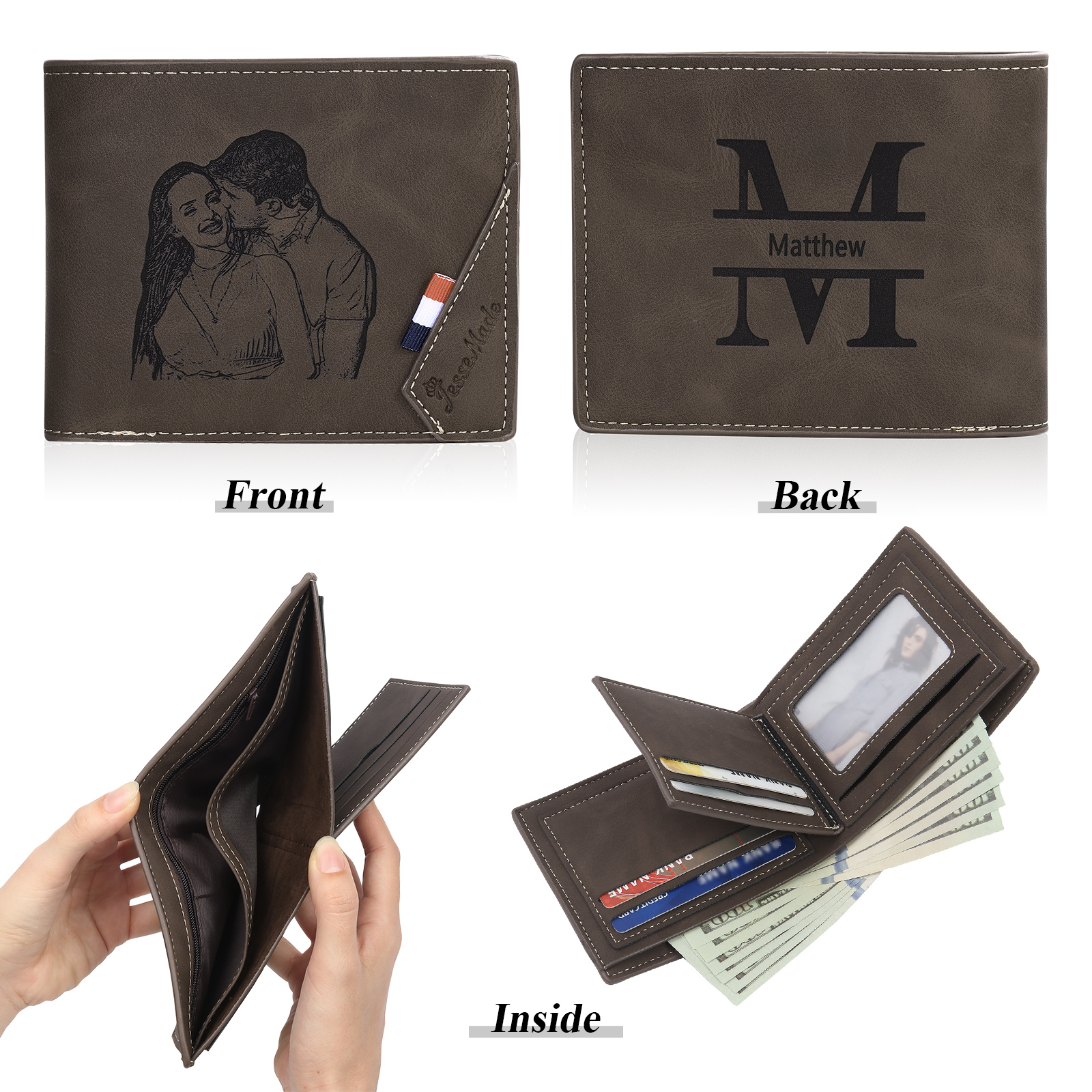 Personalised Gift Set for Him Custom Photo Wallet & Wallet Card Perfect Christmas or Valentines Day Gift