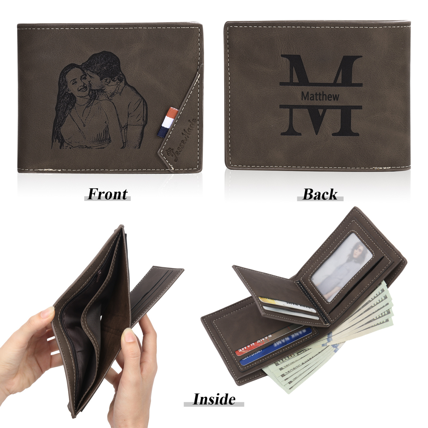 Personalised Gift Set for Him Custom Photo Wallet & Wallet Card Perfect Christmas or Valentines Day Gift