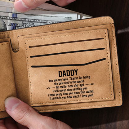 [Copy]1-6 Names Personalised Wallet with Kids’ Name and Photo – Gift for Dad/Grandpa | Jessemade