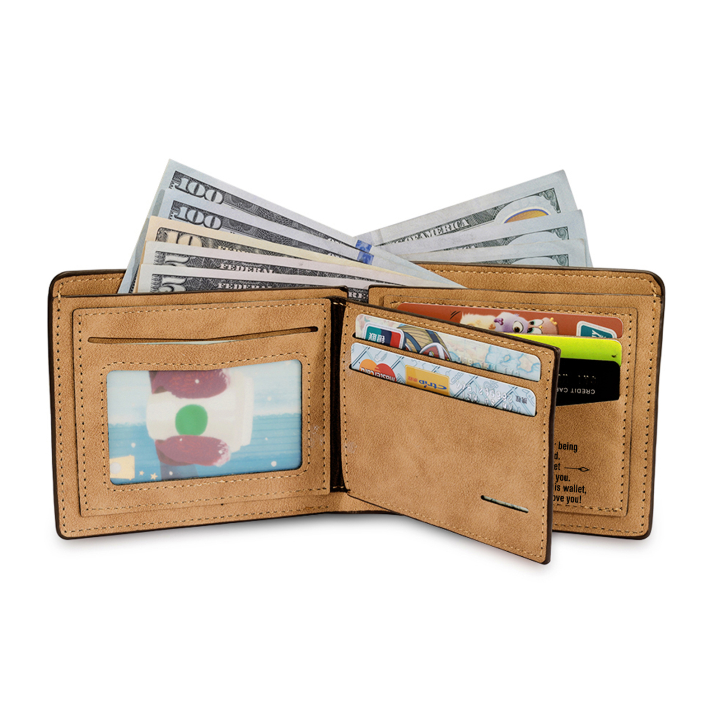 [Copy]1-6 Names Personalised Wallet with Kids’ Name and Photo – Gift for Dad/Grandpa | Jessemade
