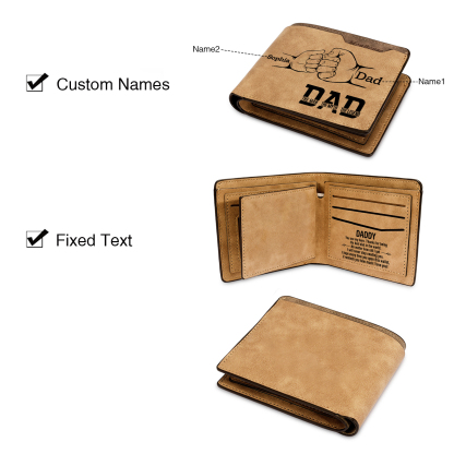 [Copy]1-6 Names Personalised Wallet with Kids’ Name and Photo – Gift for Dad/Grandpa | Jessemade