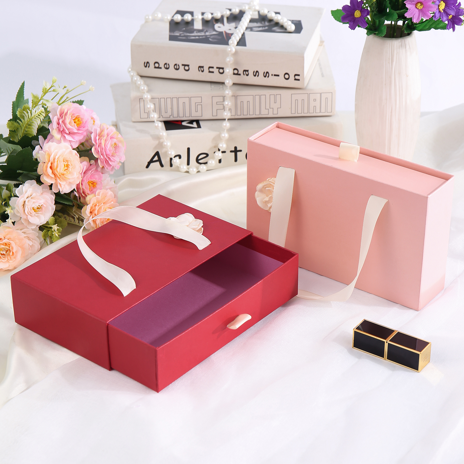 Elegant Gift Box for Her in Pink and Red Colours