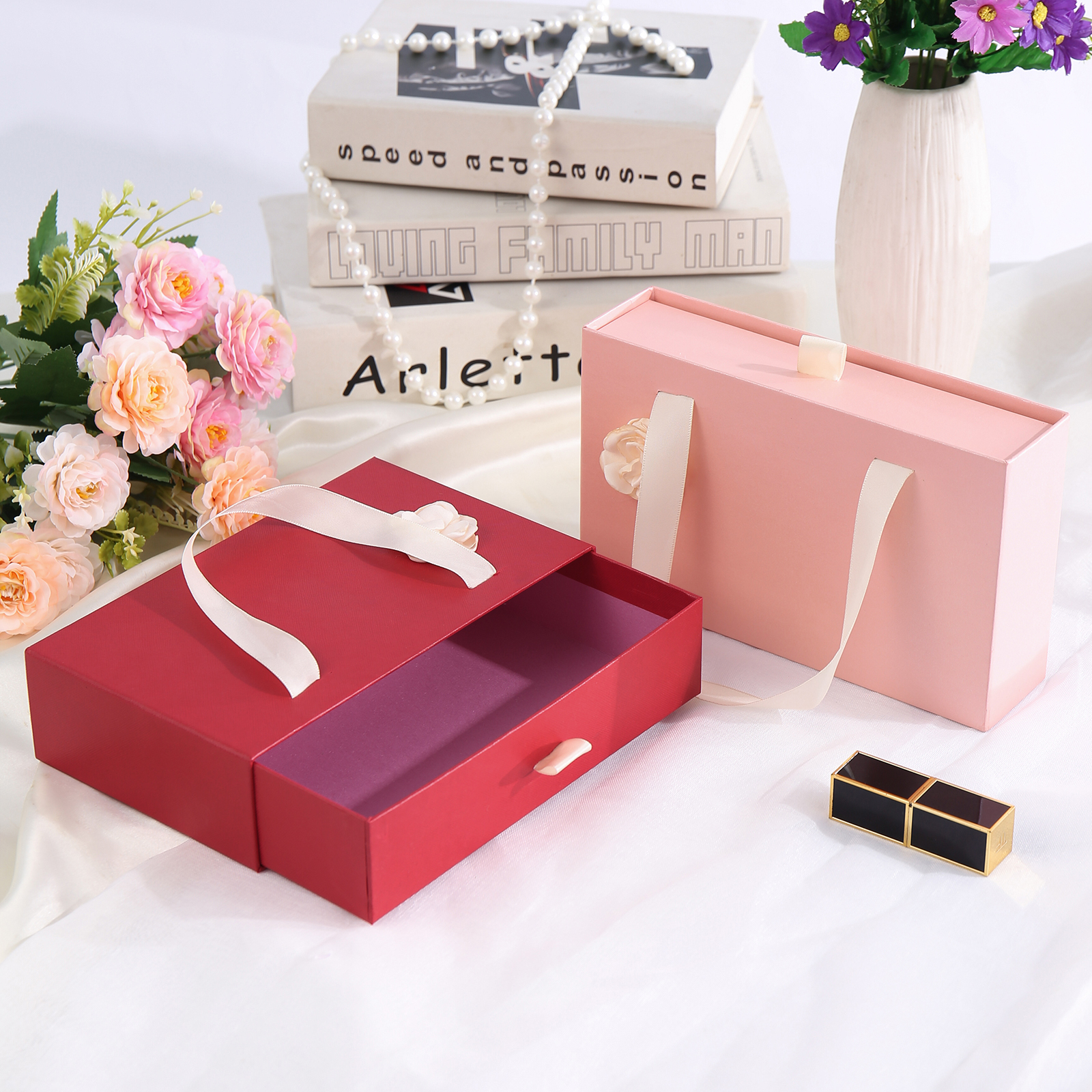 Elegant Gift Box for Her in Pink and Red Colours