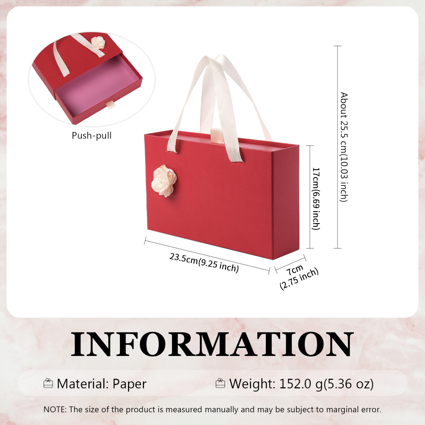 Elegant Gift Box for Her in Pink and Red Colours