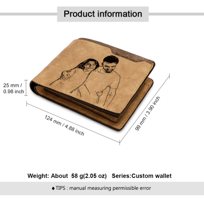 Personalized Brown Wallet with 2 Photos The Perfect Gift for Him