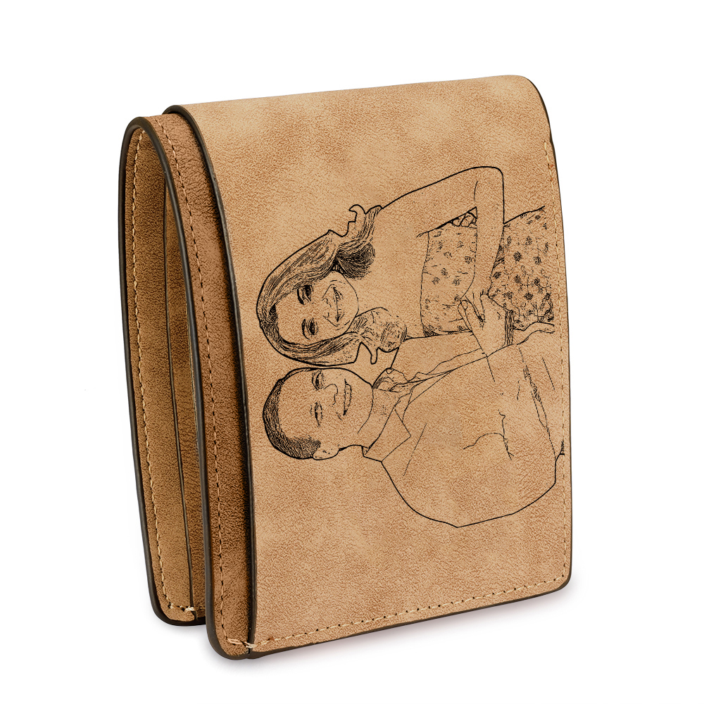 Personalized Brown Wallet with 2 Photos The Perfect Gift for Him