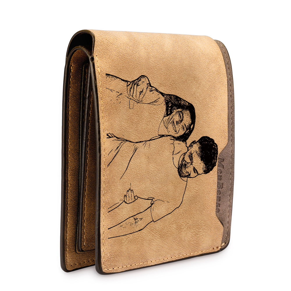 Personalized Brown Wallet with 2 Photos The Perfect Gift for Him