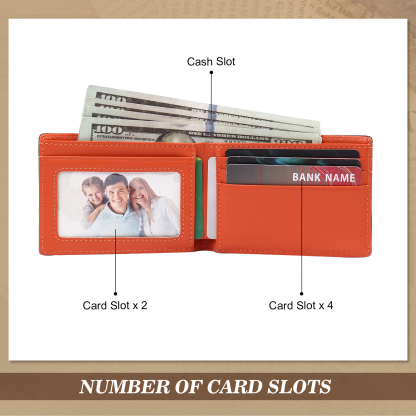 Personalised 1 Name Billfold Wallet with Anti-Theft Swipe Custom Leather Wallet Black Gifts for Men-Jessemade AU