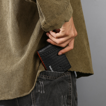 Personalised 1 Name Billfold Wallet with Anti-Theft Swipe Custom Leather Wallet Black Gifts for Men-Jessemade AU