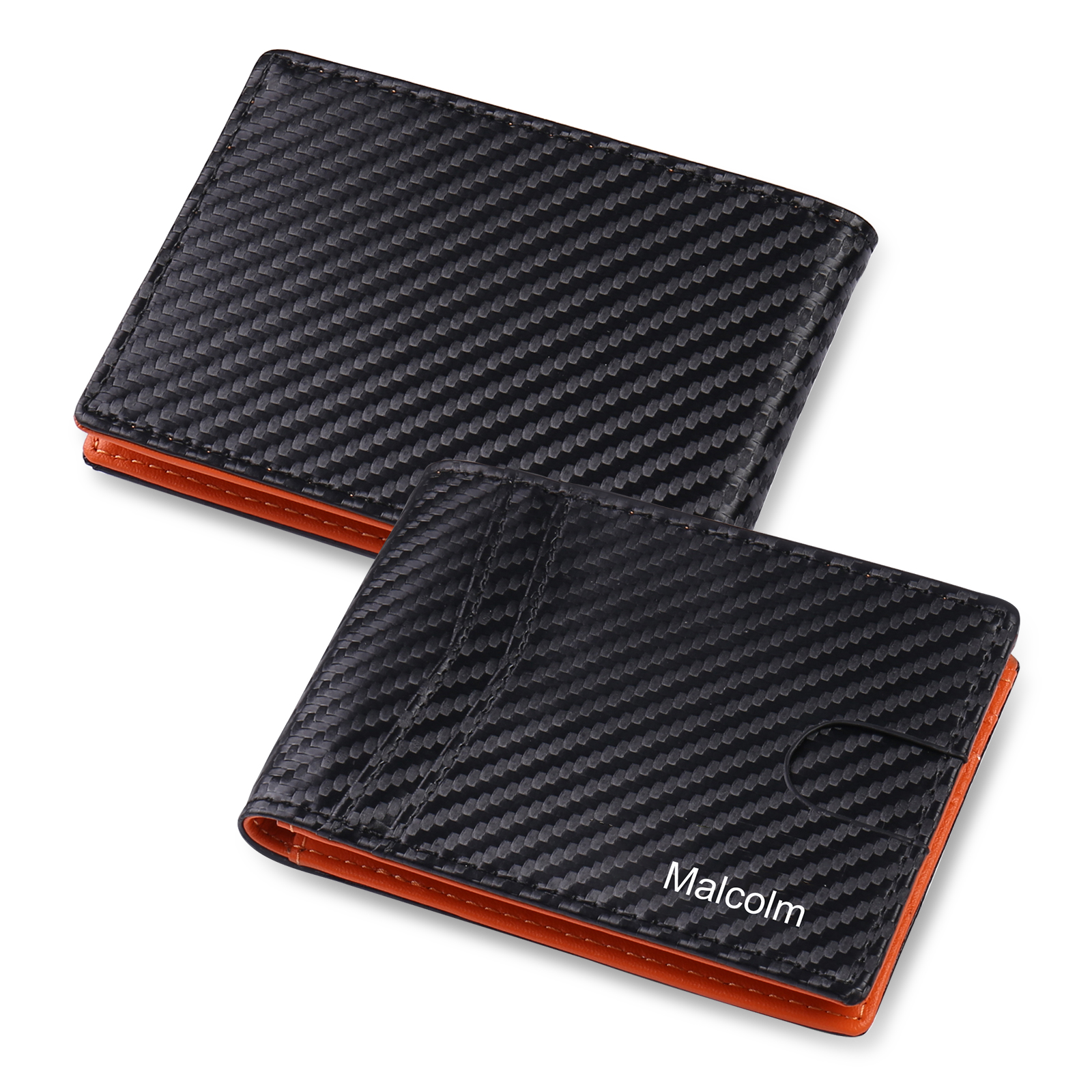 Personalised 1 Name Billfold Wallet with Anti-Theft Swipe Custom Leather Wallet Black Gifts for Men-Jessemade AU