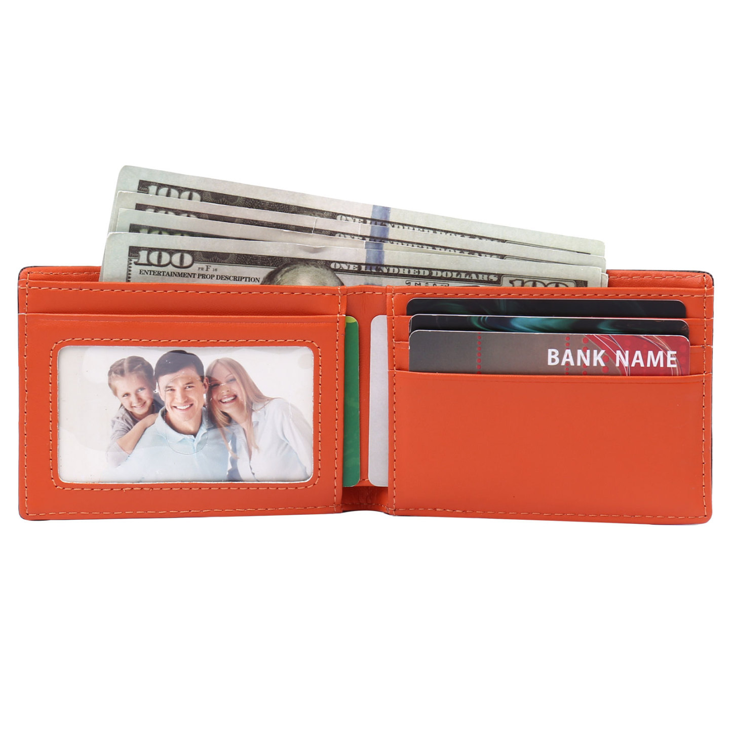 Personalised 1 Name Billfold Wallet with Anti-Theft Swipe Custom Leather Wallet Black Gifts for Men-Jessemade AU