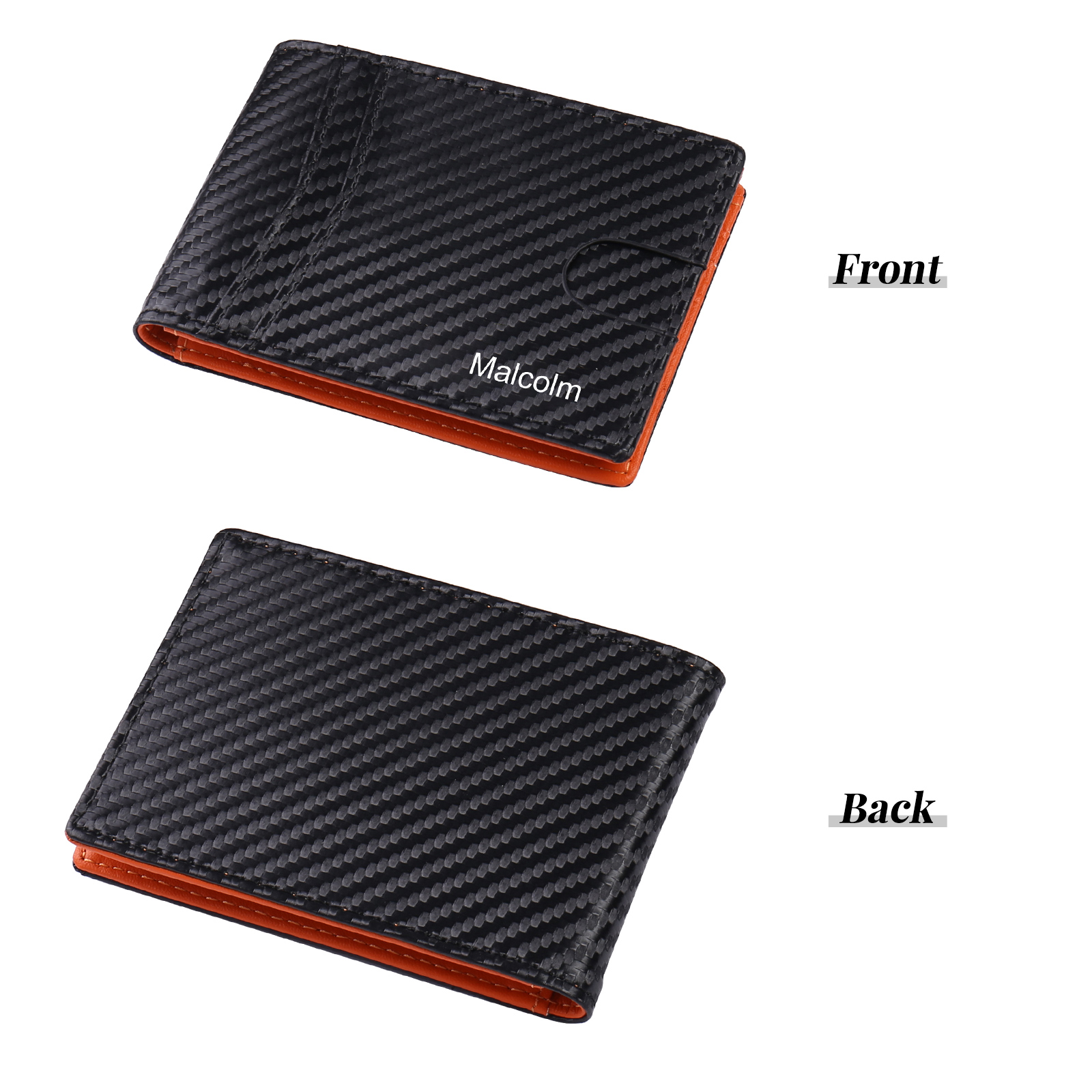 Personalised 1 Name Billfold Wallet with Anti-Theft Swipe Custom Leather Wallet Black Gifts for Men-Jessemade AU