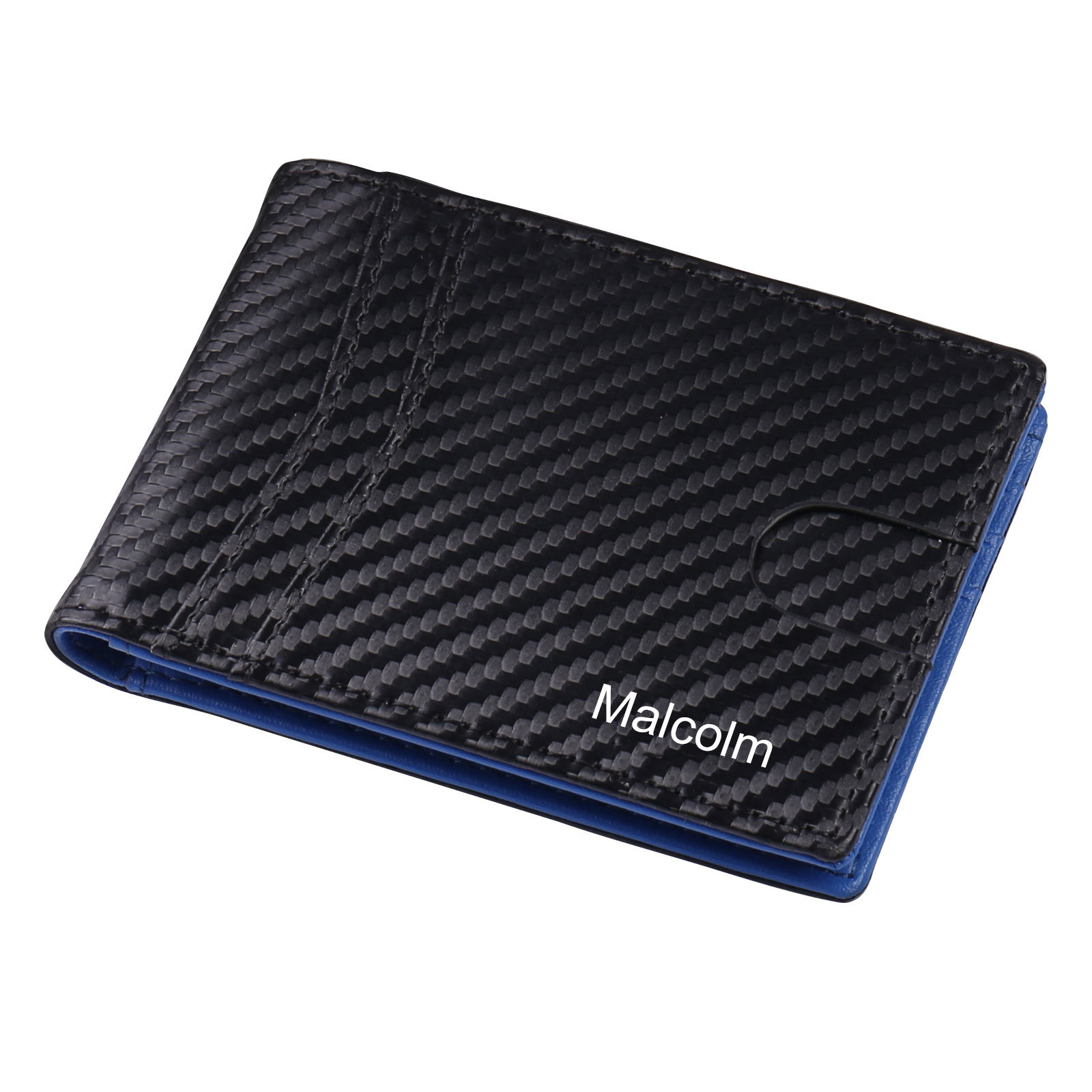 Personalised 1 Name Billfold Wallet with Anti-Theft Swipe Custom Leather Wallet Black Gifts for Men-Jessemade AU