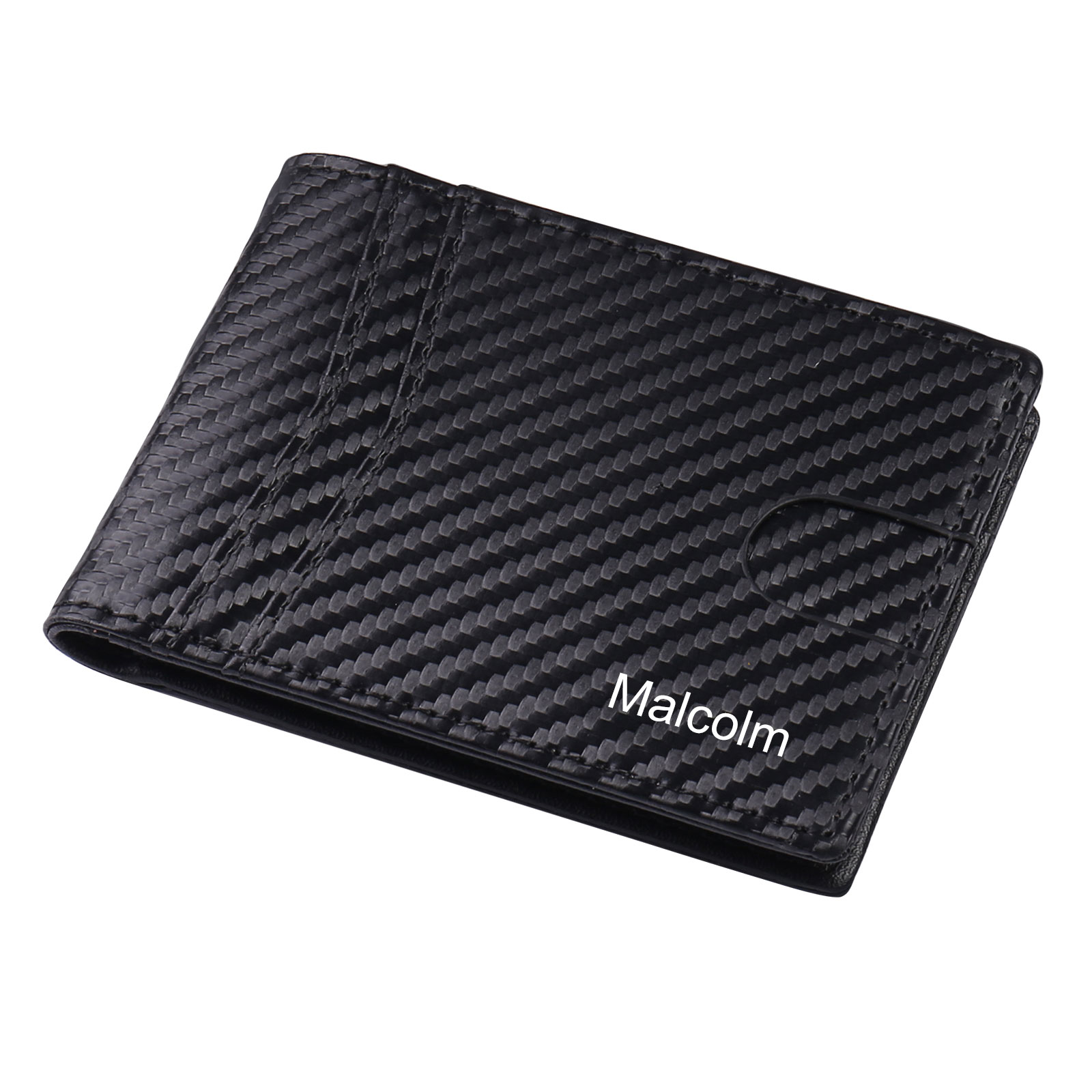 Personalised 1 Name Billfold Wallet with Anti-Theft Swipe Custom Leather Wallet Black Gifts for Men-Jessemade AU