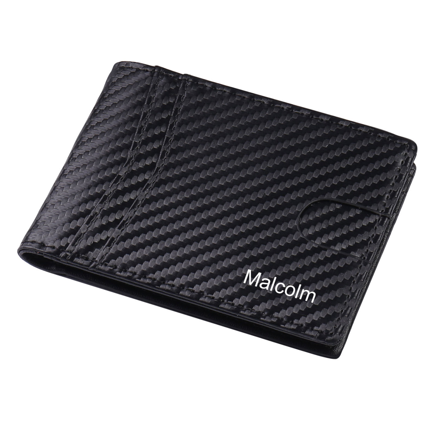 Personalised 1 Name Billfold Wallet with Anti-Theft Swipe Custom Leather Wallet Black Gifts for Men-Jessemade AU