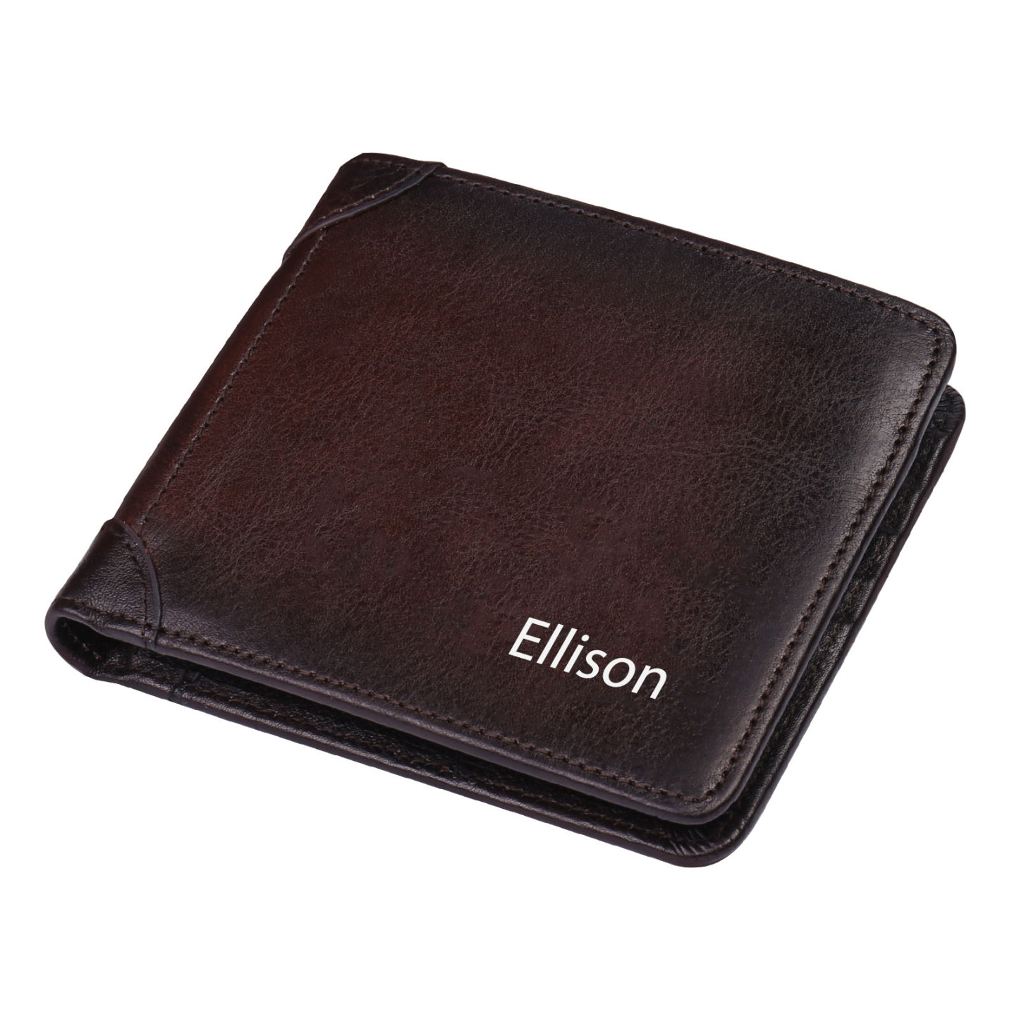 Personalised Name Trifold Wallet Custom Monogram Leather Wallet with Anti-Theft Swipe Gifts for Men-Jessemade AU