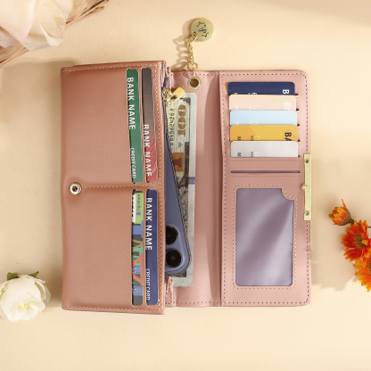 Personalised Women Wallet with Custom Photo and Engraved Letter-Jessemade AU