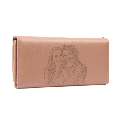 Personalised Women Wallet with Custom Photo and Engraved Letter-Jessemade AU