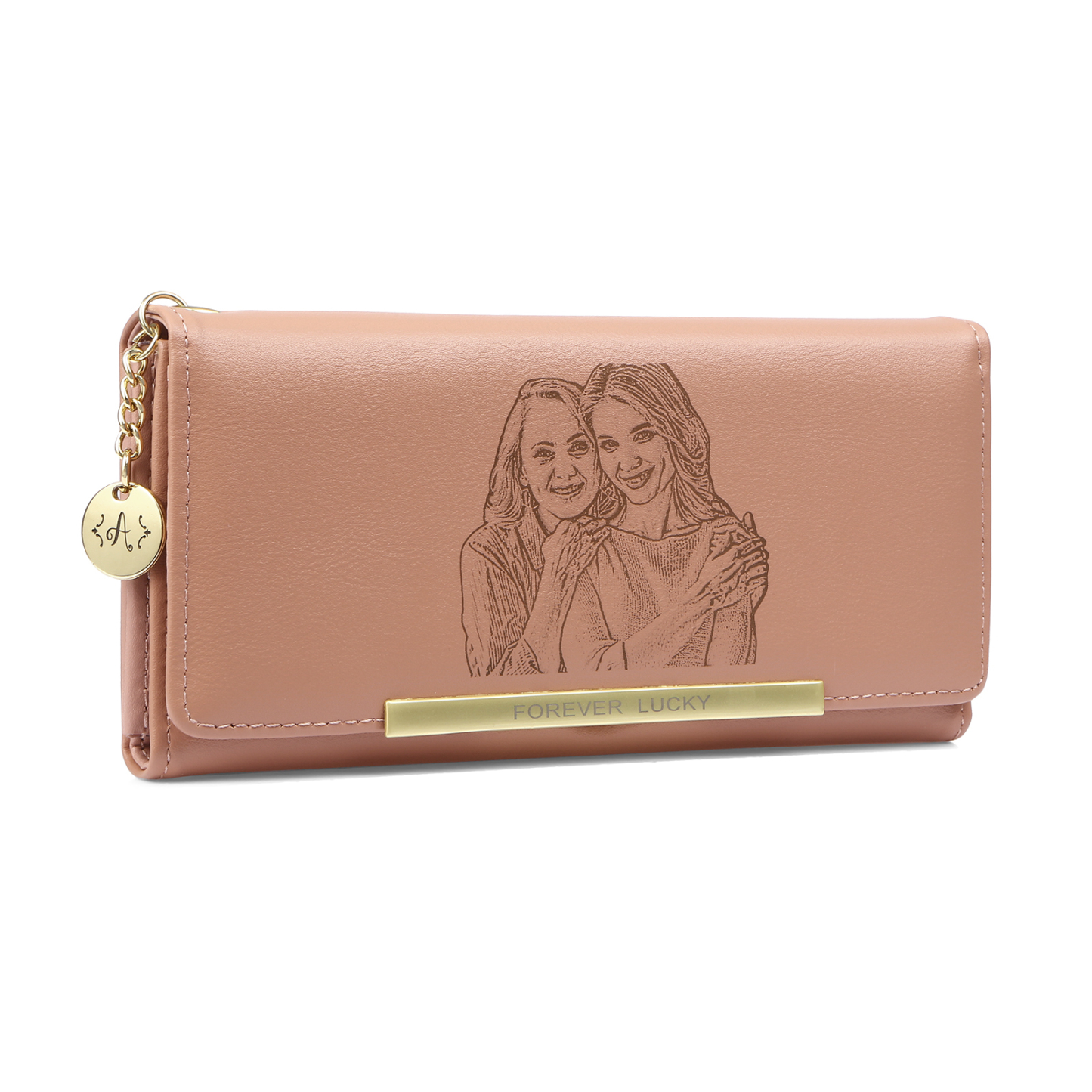 Personalised Women Wallet with Custom Photo and Engraved Letter-Jessemade AU