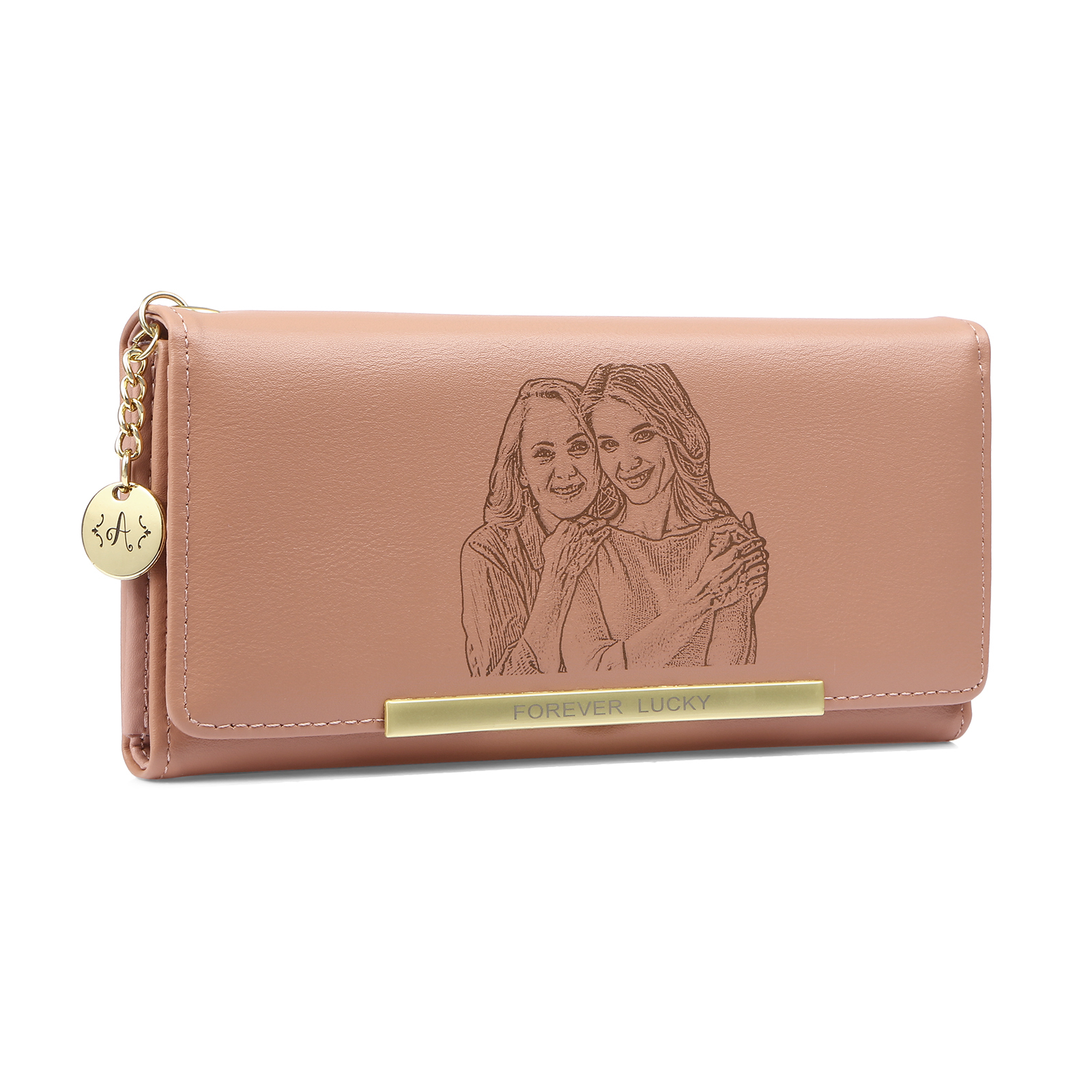 Personalised Women Wallet with Custom Photo and Engraved Letter-Jessemade AU