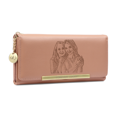 Personalised Women Wallet with Custom Photo and Engraved Letter-Jessemade AU