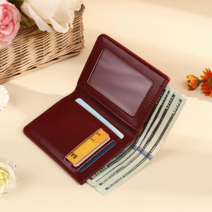 Personalised Women's Leather Wallet Custom Birthday Flower & Name Billfold Wallet Gift for Her-Jessemade AU