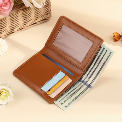 Personalised Women's Leather Wallet Custom Birthday Flower & Name Billfold Wallet Gift for Her-Jessemade AU