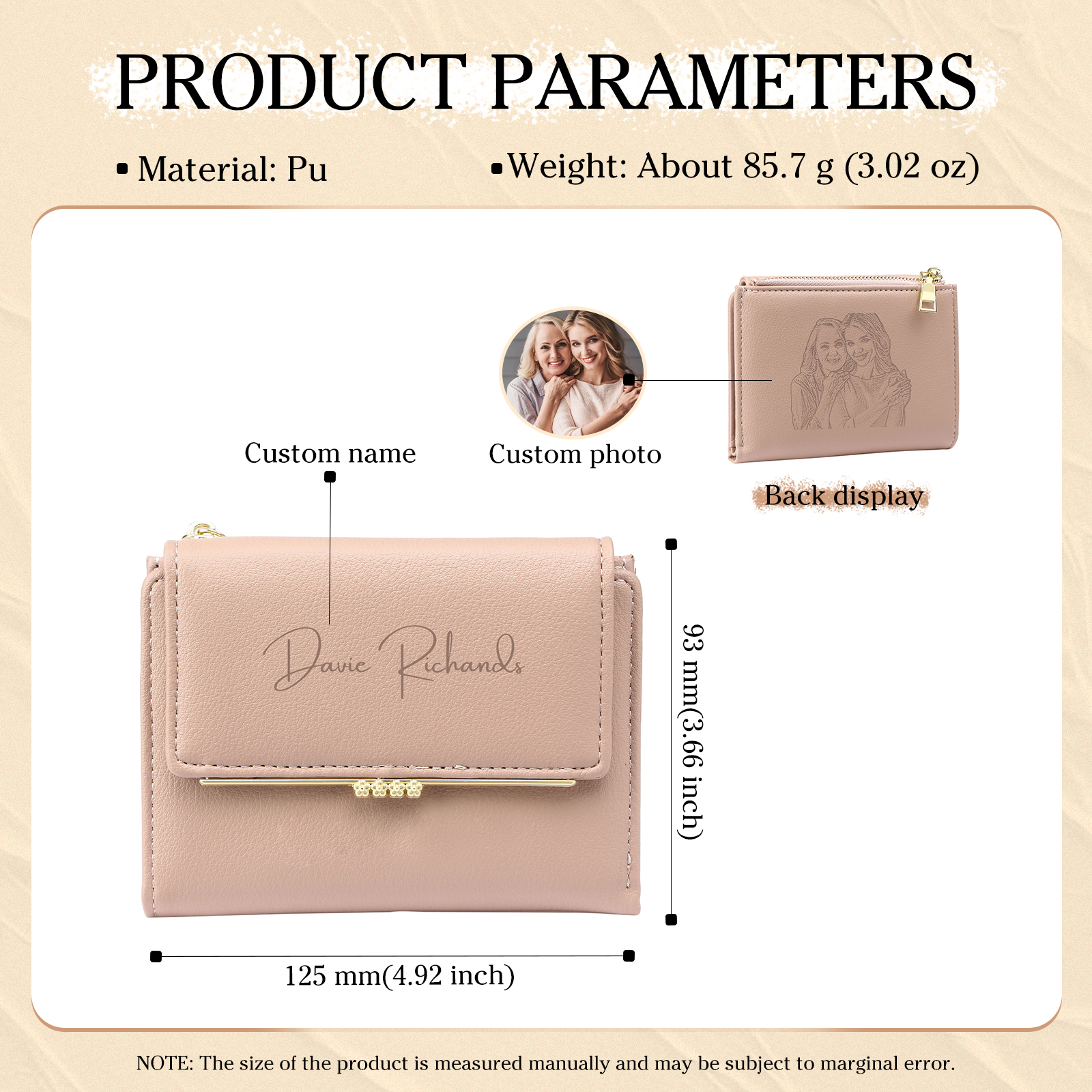 Personalised Mothers Day Wallet with Custom Photo and Name Thoughtful Gift for Her