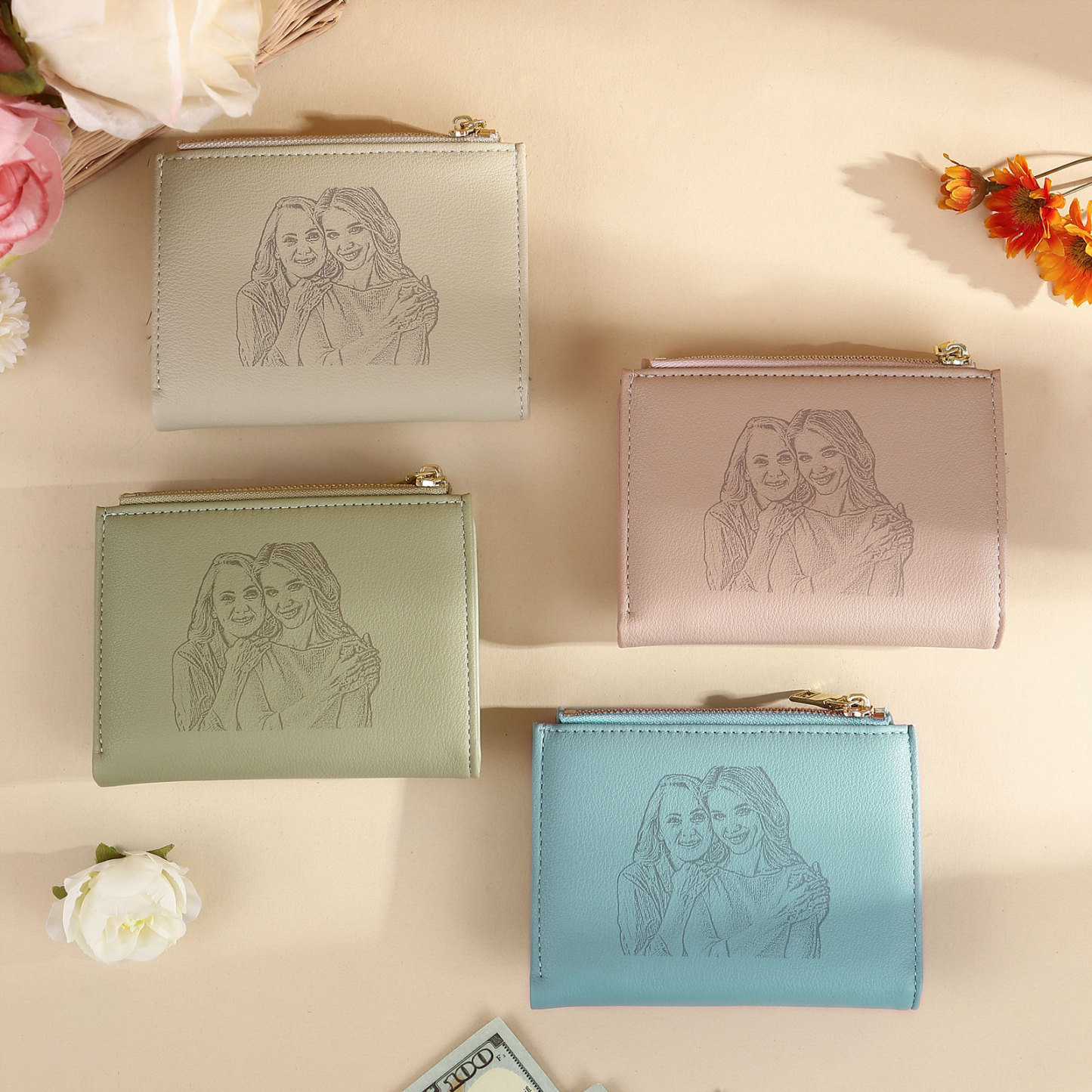 Personalised Mothers Day Trifold Women Wallet with Custom Photo and Name Thoughtful Gift for Her-Jessemade AU