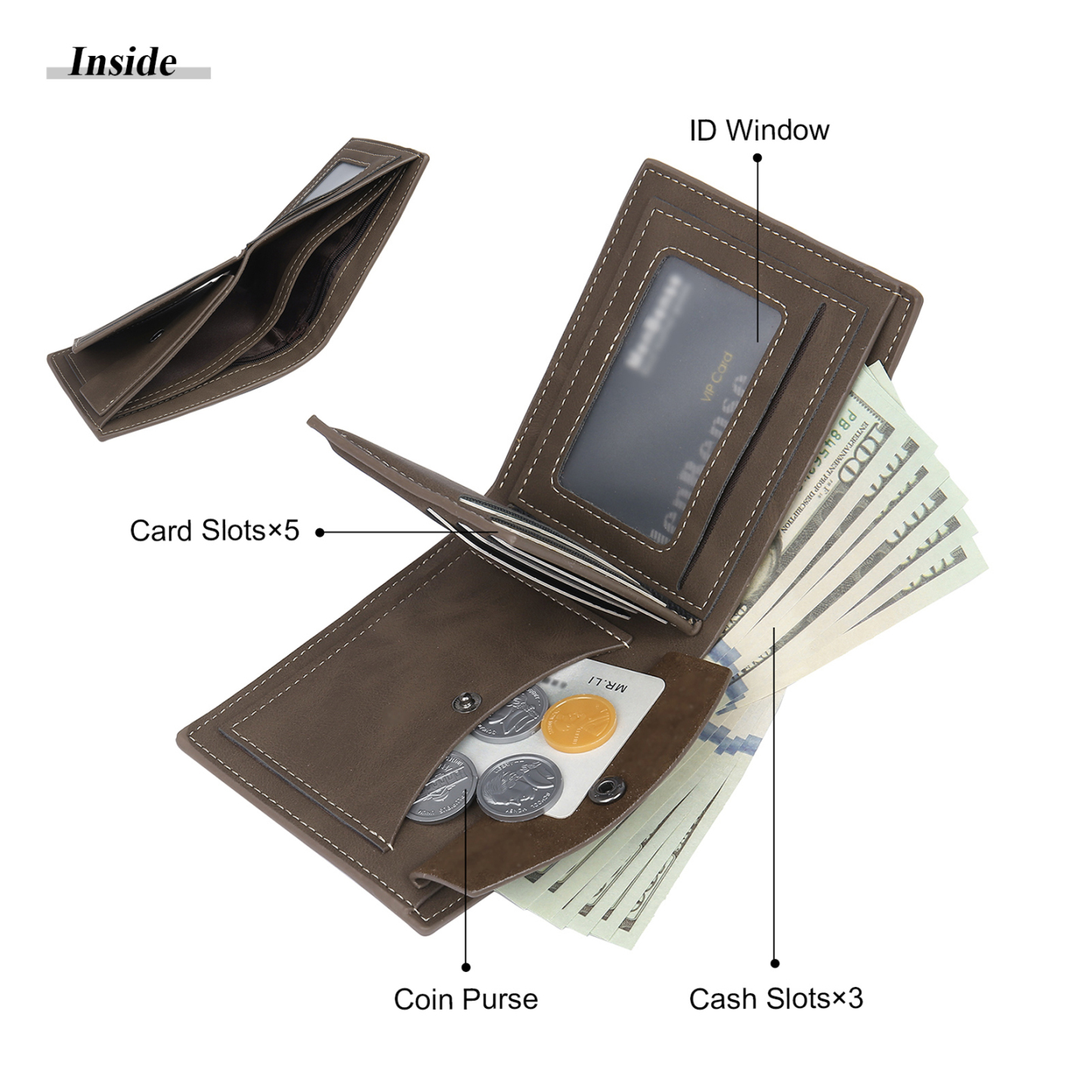Personalised Gift Set for Him Custom Wallet Stainless Steel Photo Keychain Pen Elegant Gift Box