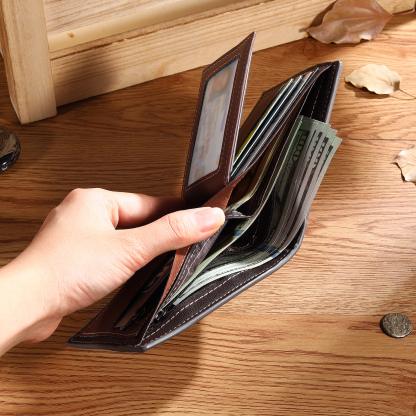 Men Photo Wallet Personalised Letter & Name Wallet Gray Gift for Him-Jessemade AU