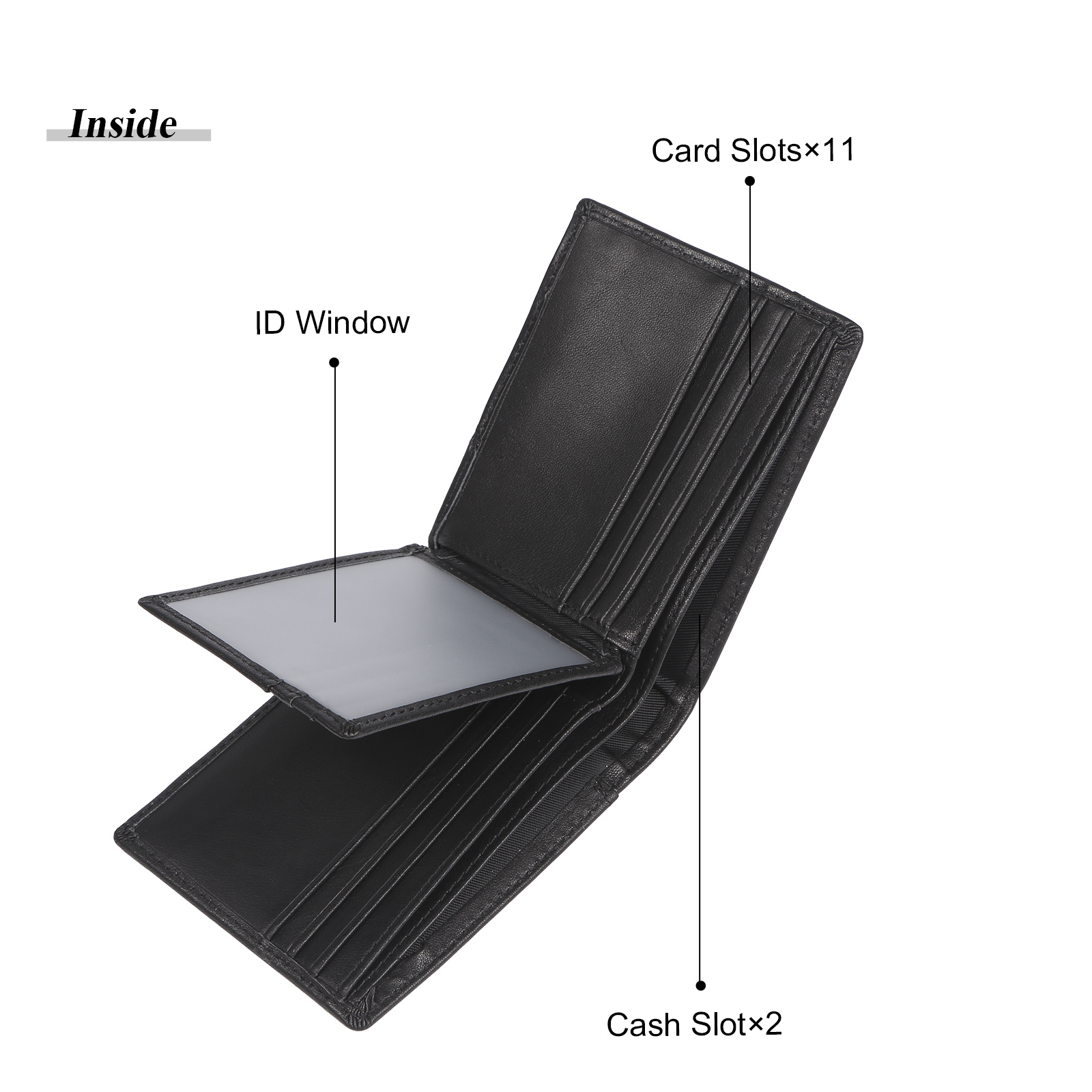 Personalised Leather Wallet Custom Name and Letter Gift for Him