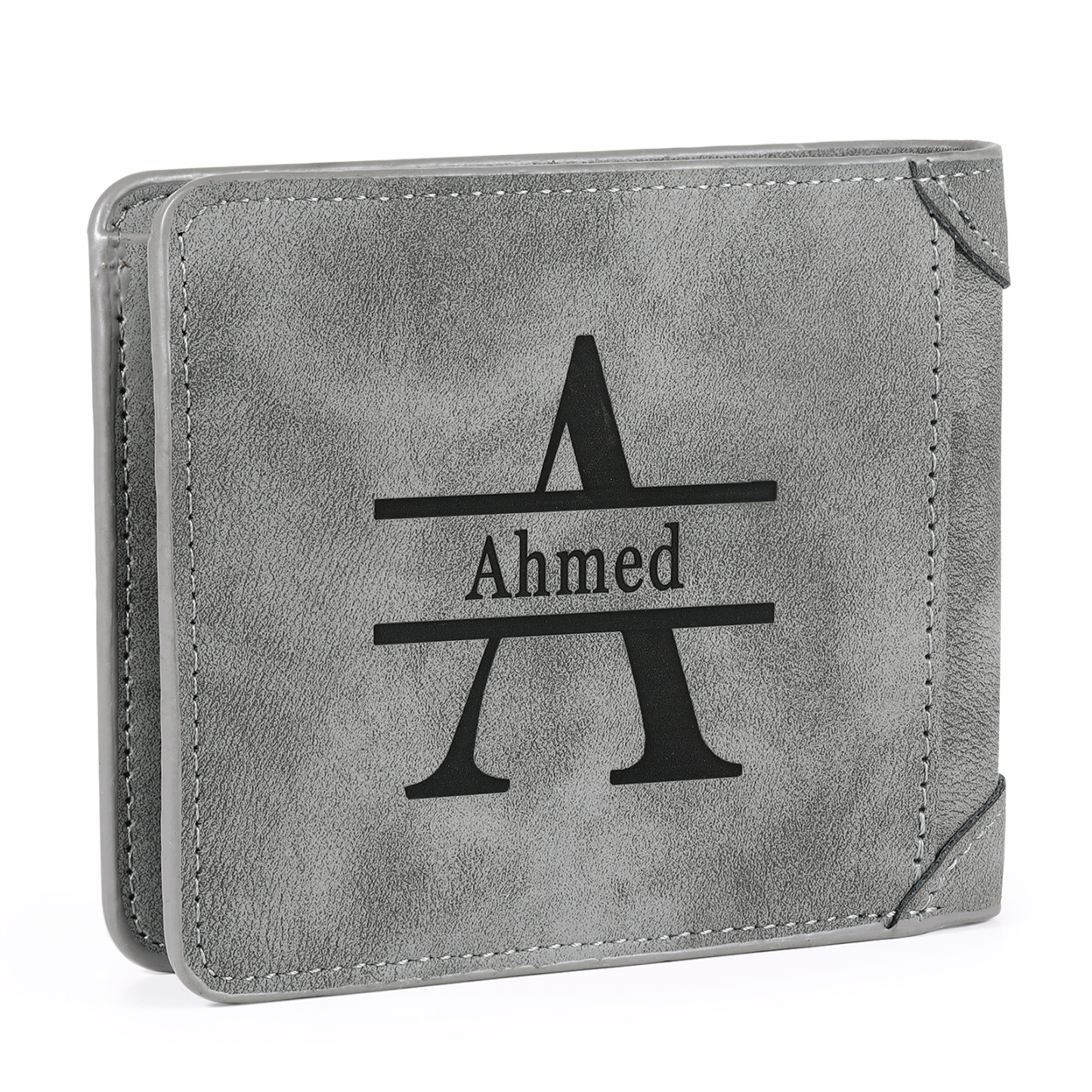 Personalised Men Leather Wallet Custom with Photo Name Letter Folding Wallet Gift for Him-Jessemade AU