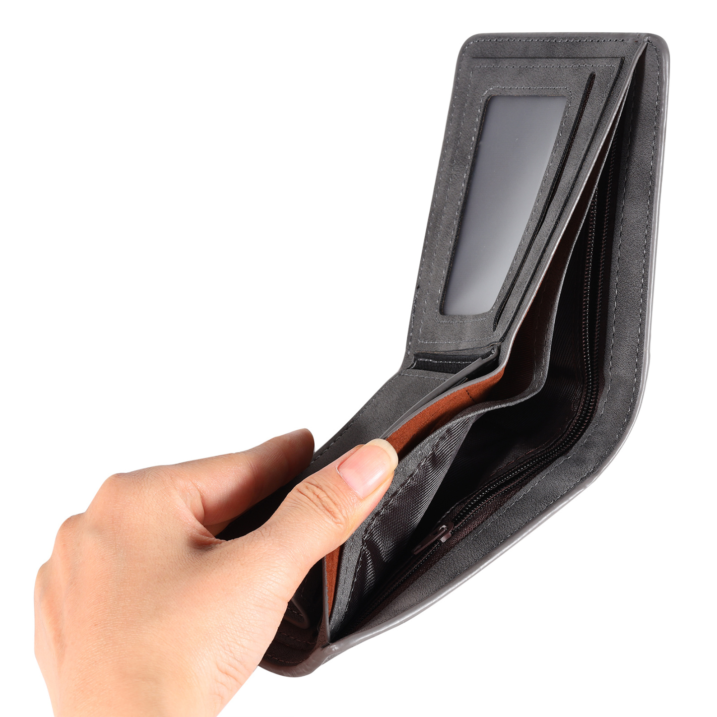 Personalised Men Leather Wallet Custom with Photo Name Letter Folding Wallet Gift for Him-Jessemade AU