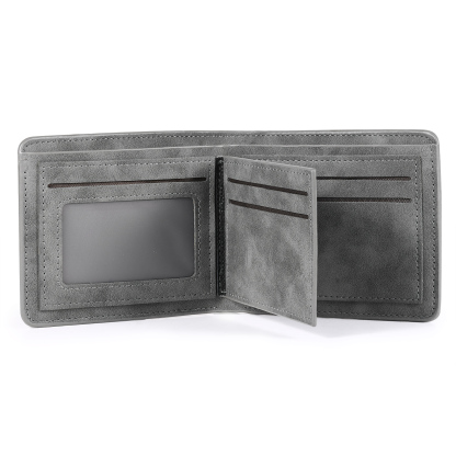 Personalised Men Leather Wallet Custom with Photo Name Letter Folding Wallet Gift for Him-Jessemade AU