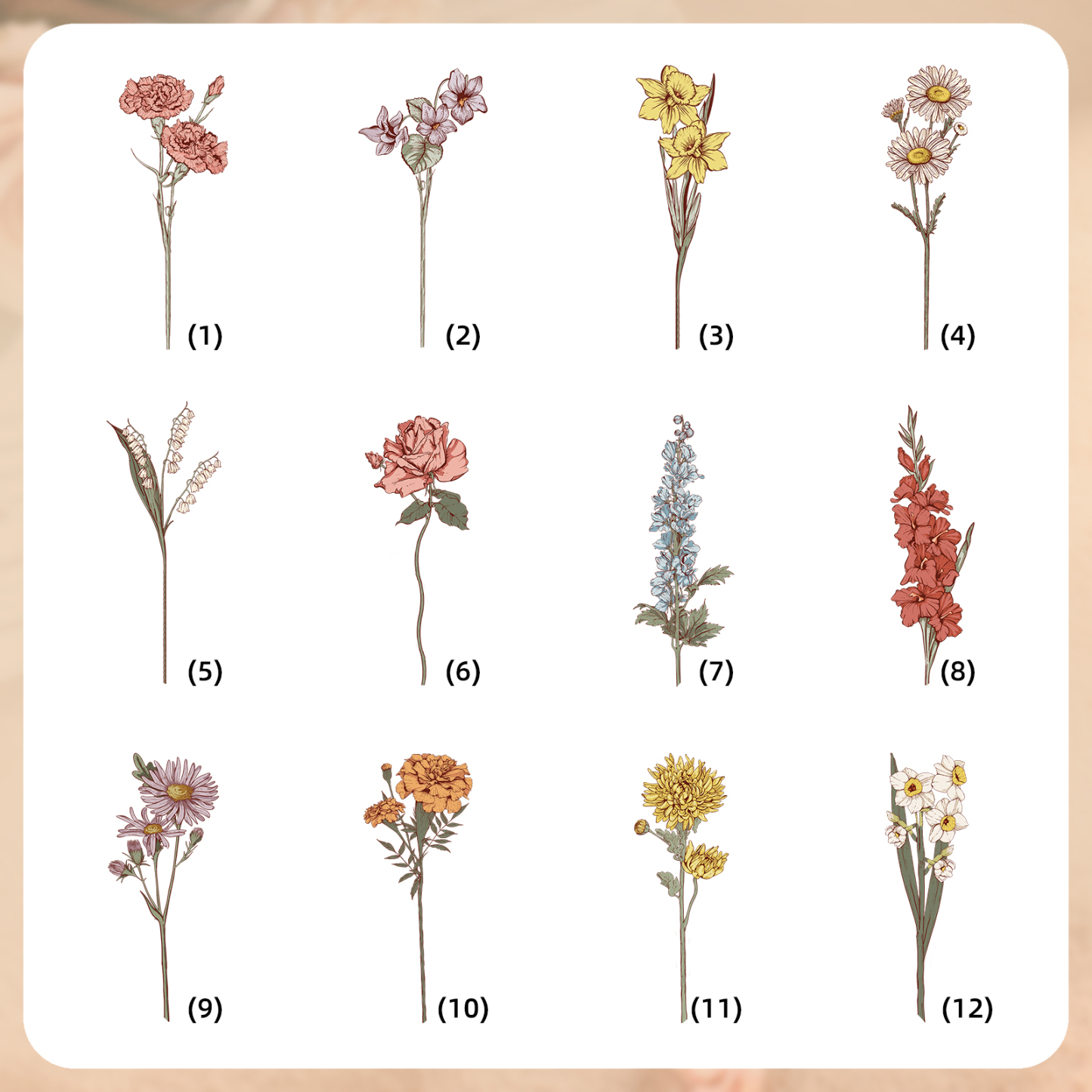 Personalised Women Wallet Custom Birth Flower Name Valentines Day Gift