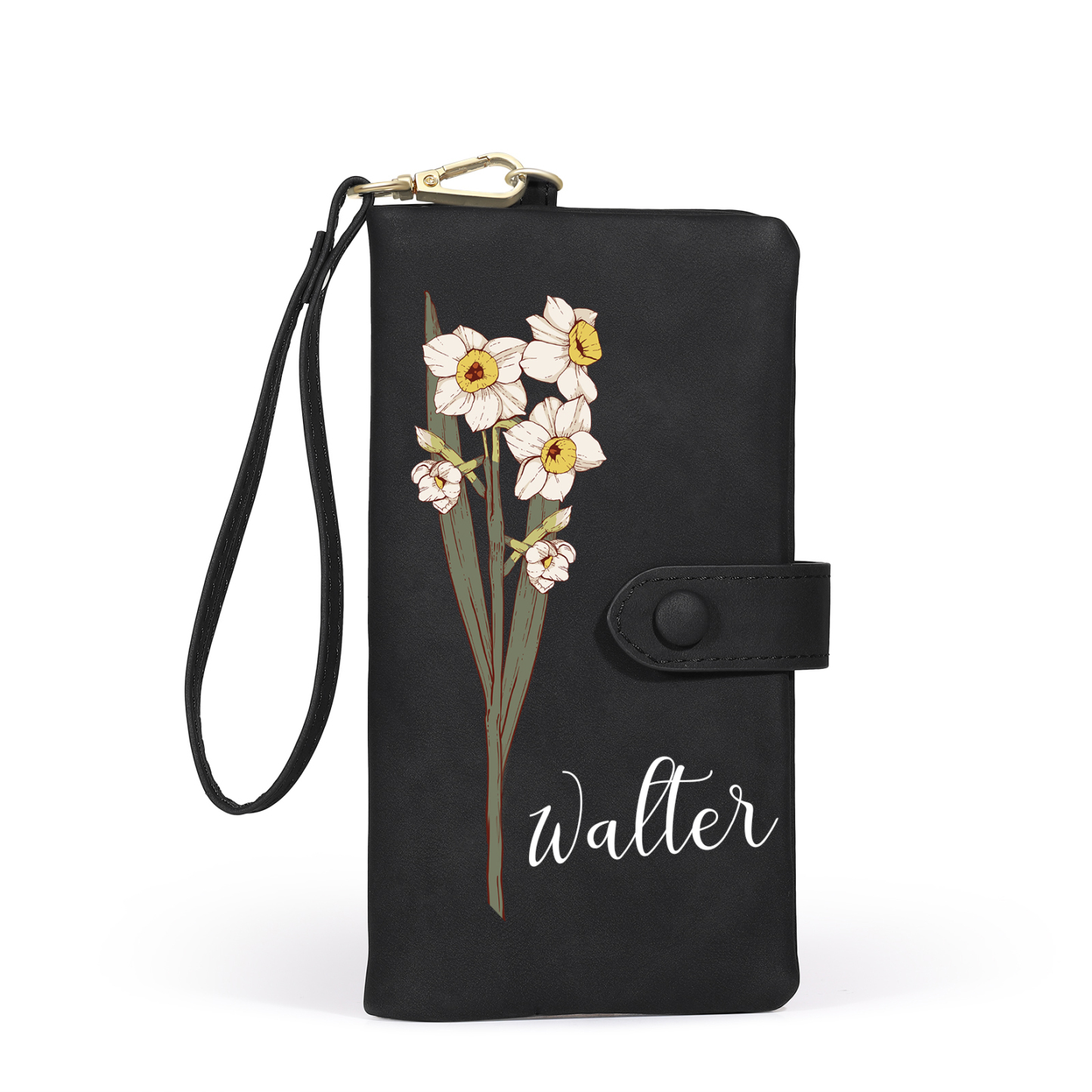 Personalised Women Wallet Custom Birth Flower Name Valentines Day Gift