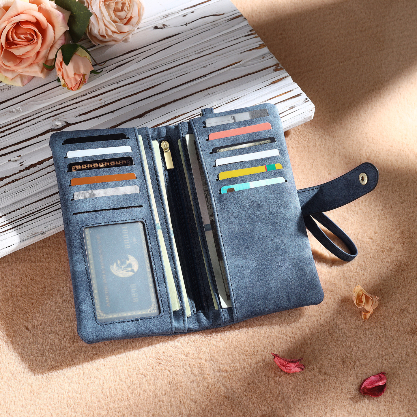 Personalised Women Wallet Custom Birth Flower Name Valentines Day Gift