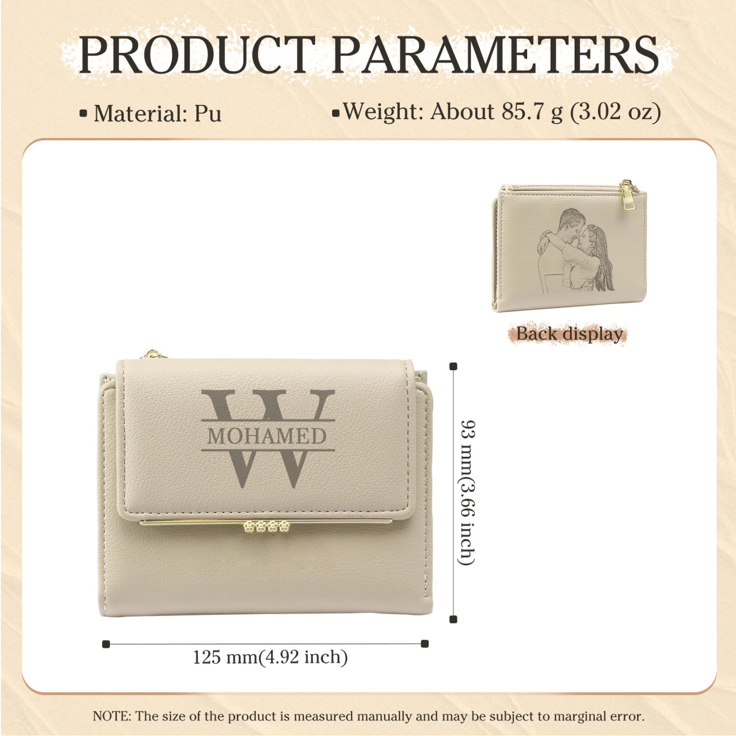 Personalised Women Wallet Custom Photo Name Letter Gift for Her Valentines day