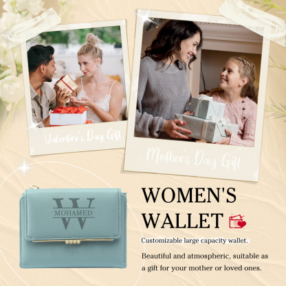 Personalised Women Wallet Custom Photo Name Letter Gift for Her Valentines day
