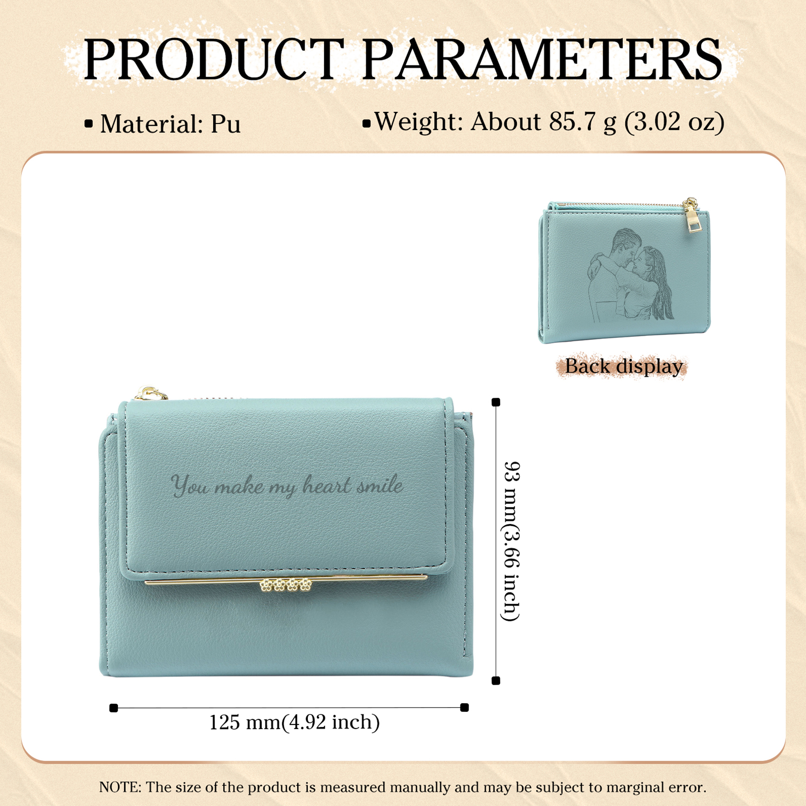 Personalised Women Wallet Custom Photo Text Gift for Her