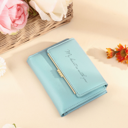 Personalised Women Wallet Custom Text Names Date Heart Hand Valentines Day Gift