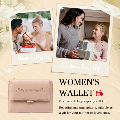 Personalised Women Wallet Custom Text Names Date Gift for Her